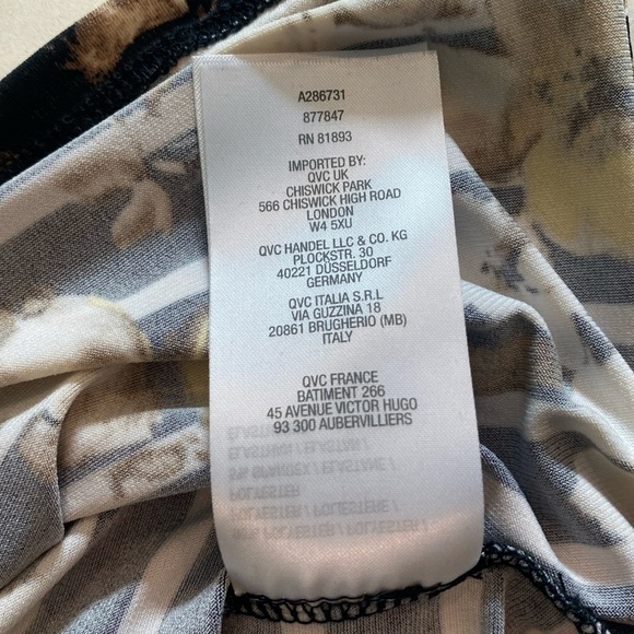 Susan Graver Floral Print Square Neck Long Sleeve Top Size XS - Picture 6 of 9